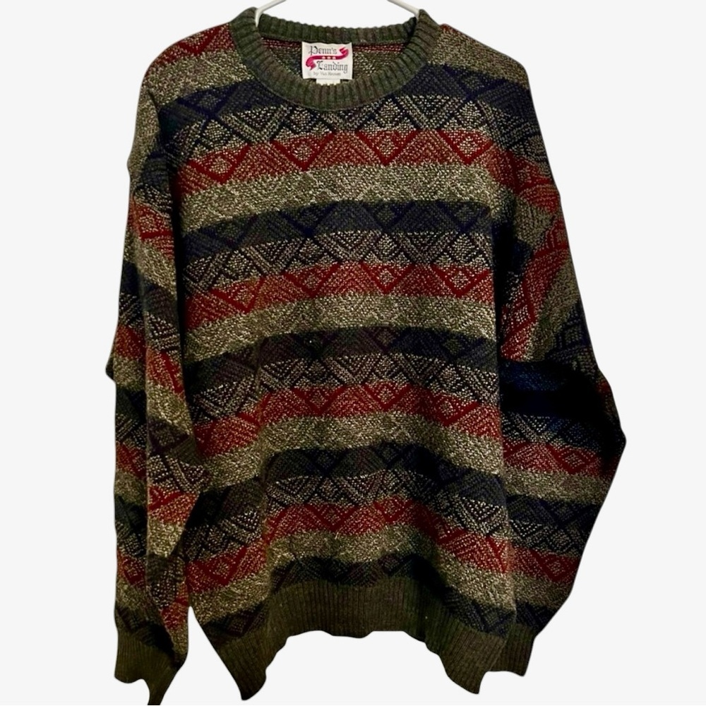 Vintage 90s Penn’s Landing Men’s‎ XL Cotton Knit Sweater Dad Style